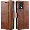 Generico DayQiQiPu Cover per Realme GT Master (6,43 Pollici) Custodia in pelle PU con Patchwork Guscio Protettiva Anti-Skimming Custodia Portafoglio Flip Caso Business, Marrone