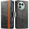 Generico DayQiQiPu Cover per Realme GT 8 Pro (6,79 Pollici) Custodia in pelle PU con Patchwork Guscio Protettiva Anti-Skimming Custodia Portafoglio Flip Caso Business, Nero