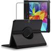 ebestStar - Cover per Samsung Galaxy Tab 4 10.1 SM-T530, T533 T531 T535, Custodia Protezione Rotazione 360, Pelle PU, Nero + Vetro Temperato