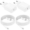 BLITEZZ 2Pack Caricatore USB C da 20W con Cavo USB C 2M, Caricabatterie Ricarica Rapida per iPhone 17 Air/16/15,Samsung Galaxy S25/S24/S23/S22/S21/S20,iPad Pro,Macbook,Alimentatore USB‑C Spina Ricarica Rapido