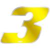 4R Quattroerre.it Numero Gara 3 Anodizzato, Giallo, 65 x 85 mm