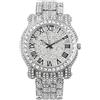 Charles Raymond Bling-ed Out Ultimate Hip Hop Royalty Mens Watch w/Easy Reader numeri romani o Iced Out Diamond Time Indicators - Quadrante colorato brillante - L0504, L0504-Argento-Blk #R, Hip Hop