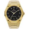 PR Paul Rich Paul Rich Orologio da uomo in acciaio inox di lusso, robusto ed elegante, per affari, regalo o laurea, orologio analogico da polso per lui, quadrante arabo, polvere di stelle satinate II, Oro/Nero