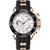 Poedagar Orologio da uomo di lusso alla moda, sportivo, luminoso, impermeabile, cronografo, data, cinturino in silicone, casual, al quarzo, da uomo, Oro Rosa Bianco