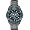 Armani Exchange Orologio da uomo, cronografo e cassa da 45 mm con cinturino in acciaio inox, pelle o silicone, Pistola/verde acqua blu, Spencer