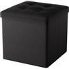 Oak & Tea Pouf pieghevole con contenitore, poggiapiedi pieghevole con contenitore, sgabello per fasciatoio, poggiapiedi con coperchio, per camera da letto e soggiorno, nero, 30 x 30 x 30 cm