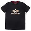 Alpha Industries Basic T-Shirt Maglietta con Stampa in Lamina per Uomo Black/Gold