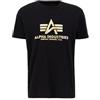 Alpha Industries Basic Maglietta con Stampa in Lamina per Uomo Black/Yellow Gold