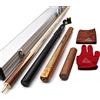 CUESOUL 57 "Artigianato 3/4 snodato Biliardo Stecche con Mini Butt End Estensione imballato nel Caso di Alluminio Cue (D304)