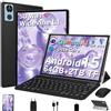 DEERTiME Tablet 10 Pollici Android 15 Tablets con Gemini AI, 64GB+2TB TF, GMS, Tablets 5G+2.4G WIFI, Octa-Core 2.0GHz, Face ID,Widevine L1 FHD,BT5.0,Type-C,8MP+5MP, GPS ,Tablet 3 in 1 con Tastiera e Mouse,Nero