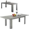 Dmora Tavolo Allungabile Natan 90x210x75h cm Grigio Allungabile 12 Posti, Meccanismo Estensione Allunga Laterale Made in Italy