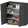 Dmora - Armadio multiuso 2 ante Zulimo, Mobile multifunzione, Armadietto a 2 ante, 120x44h126 cm, Antracite