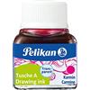 Pelikan 201517 Inchiostro China 523-02, Rosso Carminio, 10 ml in Vetro, Utilizzabile su Carta, Cartoncini da Disegno e Film Opacizzati