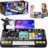 Fouvin Dj Pult per bambini, mixer DJ con microfono, Dj Pult principianti, mixer Dj bambini, 100+ effetti sonori, luce, regalo giocattolo per ragazzi ragazze 3-10 anni, per streaming, canto