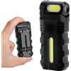 HENGBIRD Mini torcia LED ricaricabile - 400 lumen estremamente luminosa piccola torcia EDC con clip e base magnetica, 5 modalità di illuminazione (bianco freddo e rosso), rotazione di 180°, ricaricabile