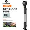WEST BIKING Pompa per ammortizzatore ad aria per bici ad alta pressione 320psi con manometro digitale per forcella e sospensione posteriore Valvola Schrader MTB per bicicletta