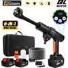 Gisam Idropulitrice Portatile Gisam 200BAR 6-in-1 Senza Fili con Motore Brushless, Batteria al Litio Ricaricabile, Pistola a Spruzzo per Pulizia Auto