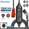 Khons 22kw EV Caricatore Caricabatteria per auto elettrica trifase Type2 32A IEC62196-2 Cavo di ricarica Spina CEE Stazione di ricarica per auto elettrica