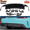 MagicKit Diffusore posteriore nero con punte di scarico per Mercedes Benz C117 W117 CLA200 CLA260 CLA45 AMG 2012-2018 piastra paramotore paraurti