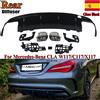 MagicKit Per Mercedes Benz AMG W117 C117 X117 Diffusore Posteriore Con Tubi di Scarico CLA260 CLA45 Paraurti Posteriore Lip Gloss Nero