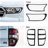 JHCHAN Copertura fari anteriori in ABS copertura luci posteriori posteriori per Ford Ranger 2015-2022 WILDTRAK LIMITED XLT XLS XL