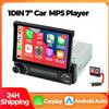 MEKEDE Universale 7 "1din Schermo Retrattile Autoradio Android Auto Carplay Lettore Video Multimediale Sistema Veicolo Intelligente BT FM USB