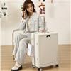LUVCHAIN Valigia trolley con apertura frontale, grande capacità, telaio in alluminio, con portabicchieri.