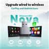 OTTOCAST Adattatore Wireless Ottocast Mini NOVA CarPlay Android Auto 2 in 1, Accessori Auto per Mappe, Musica, Chiamate, Messaggi, Nuovi Arrivi 2026