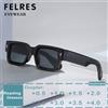 FELRES Occhiali da sole da lettura quadrati con montatura piccola Occhiali da sole da uomo con prescrizione alla moda Lettori da presbite Donna Occhiali da sole con paralume esterno nero +1.0 1.5