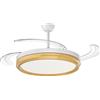 NONE Ventilatore da soffitto OStarkDom 96W con luce a motore DC 66W+30W, silenzioso con telecomando e pale retrattili interne. Illuminazione da soffitto con funzione estate-inverno + Controllo tramite APP