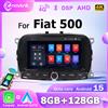 naviunit Autoradio Android 15 con Carplay Wireless, Schermo da 7 Pollici per Fiat 500 2016-2019, Stereo 2 DIN, Lettore Multimediale Bluetooth