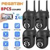 PEGATAH Telecamere Nere 2.4G 8MP WiFi per Videosorveglianza IP Esterna, Protezione di Sicurezza, Monitor con Zoom 5.0X, Allarme Domestico, App O-Kam Pro