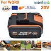 Ddadache Per batteria da 20 V 8000 mah/8 Ah agli ioni di litio per Worx WX390/WX176/WX166.4/WX372.1 WX800/WX678/WX550/WX532/WG894E WG629E/WG329E/WG2