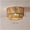 JOYINLED Lampada a sospensione in corda di canapa da 45 cm Lampada a sospensione a soffitto in stile pastorale giapponese per camera da letto Bar Cucina Isola Ristorante E27