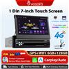 Podofo 1Din Wireless Carplay Autoradio Android Auto Navigazione GPS Car Sistema Intelligente Lettore DSP WIFI AI Voce RDS BT Radio