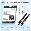 fenvi Scheda di Rete Fenvi WiFi 7 MT7925, Adattatore Wireless Bluetooth 5.4 M.2 NGFF, 5400Mbps Tri-Band 2.4G/5G/6GHz WiFi7 con Antenna 10dBi