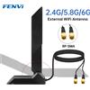 fenvi Antenna WiFi 6E fenvi Tri-Band 6G/5G/2.4GHz con Base Magnetica Pieghevole, Antenna ad Alto Guadagno 12DBi per Scheda Madre Gaming WiFi 7