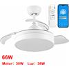 NONE Ventilatore da soffitto da 72 W con pale retrattili e luce LED CCT dimmerabile, 3360 Lm, 6 velocità regolabili, motore DC ultra silenzioso, telecomando incluso, ideale per soggiorno e camera da letto