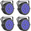 U'King 4PCS 18x10W RGBWA + UV 6IN1 Par Luce DMX512 Luce da discoteca Effetto stroboscopico LED Illuminazione scenica per discoteca Sala da ballo Festa