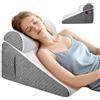 NONE Cuscino a cuneo per letto, cuscino triangolare in memory foam per apnea notturna, riflusso acido, russare, sollevamento delle gambe da 12 pollici, supporto per la schiena