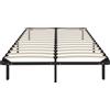 HOMCOM Struttura letto 160x190 cm, letto matrimoniale solido con base a doghe e piedi, altezza 26 cm con contenitore