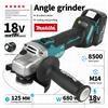Makita DGA504125mm Smerigliatrice angolare senza spazzole 18v Rettificatrice a batteria Taglio Smerigliatrice angolare a velocità regolabile a quattro velocità