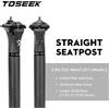 TOSEEK Reggisella in Carbonio per MTB/Bici da Strada 27.2/31.6MM, Tubo Sella Bici da Montagna Offset 0mm, Accessori Ciclismo
