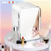 BALASHOV Mini Frigorifero Multifunzione 4L, Frigo Portatile da Comodino per Cosmetici e Dormitorio, con Specchio, 220V EU