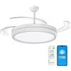 NONE Ventilatore da soffitto OStarkDom 96W con luce a motore DC 66W+30W, silenzioso con telecomando e pale interne retrattili. Illuminazione da soffitto con funzione estate-inverno + Controllo tramite APP