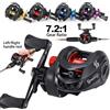 Sougayilang Mulinello da Baitcasting Sougayilang con Sistema di Frenatura Magnetica, Rapporto di Trasmissione 7.2:1, Bobina in Alluminio, Frizione Massima 8KG, per Pesca in Acqua Dolce