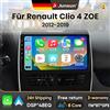 Junsun Autoradio Android 15 Junsun da 10 pollici per Renault Clio 4 ZOE 2012-2019, Wireless per Apple CarPlay, Schermo IPS, Stereo Multimediale, Lettore Video, Sistemi Intelligenti per Auto, Autoradio 2 Din,