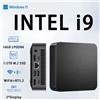 Mini PC Windows 11 con Intel Core i9 8950HK, Windows 11 Pro, scheda grafica Intel UHD, Ethernet 10/100/1000Mbps, computer desktop.