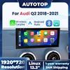 AUTOTOP Autoradio multimediale da 12,3 pollici con Linux, CarPlay wireless, Android Auto per Audi Q2 2018 2019 2020 2021, Bluetooth, GPS, navigazione, touchscreen e stereo.