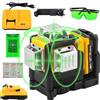 Seeiswork Livella laser autolivellante 360 gradi 3D, con scatola in plastica, 12 linee laser, livella a bolla, 2 batterie, set livella laser a luce verde